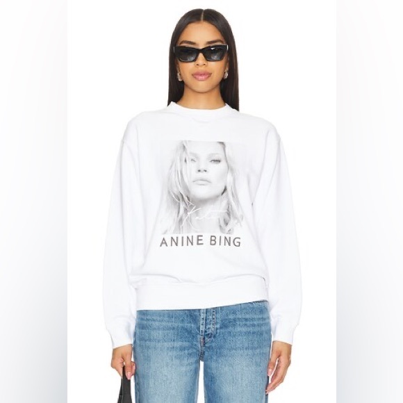 ANINE BING Ramona Kate Moss Cotton Sweatshirt NWT - Picture 5 of 16
